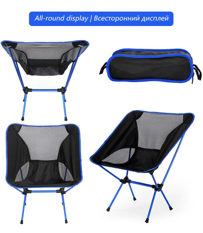 Ultralight Folding Chair Outdoor Camping Chair -   Portable Beach Hiking Picnic Seat Fishing Tools Chair