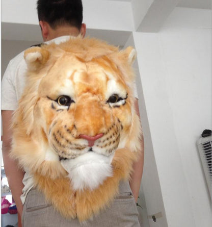 3D Animal Design Backpack Tiger Lion Leopard Panda Fur Bags