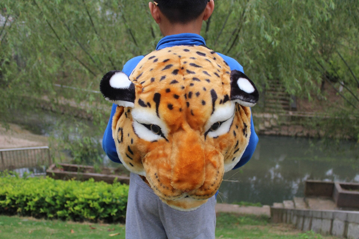 3D Animal Design Backpack Tiger Lion Leopard Panda Fur Bags