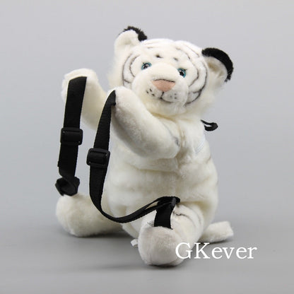 Lovely Tiger Plush Backpack White Color Tiger Stuffed Animals Soft Stuffed Toy Dolls 34 cm