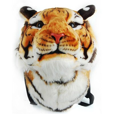 3D Animal Design Backpack Tiger Lion Leopard Panda Fur Bags