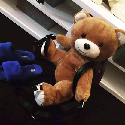 Teddy Bear Leather Backpack