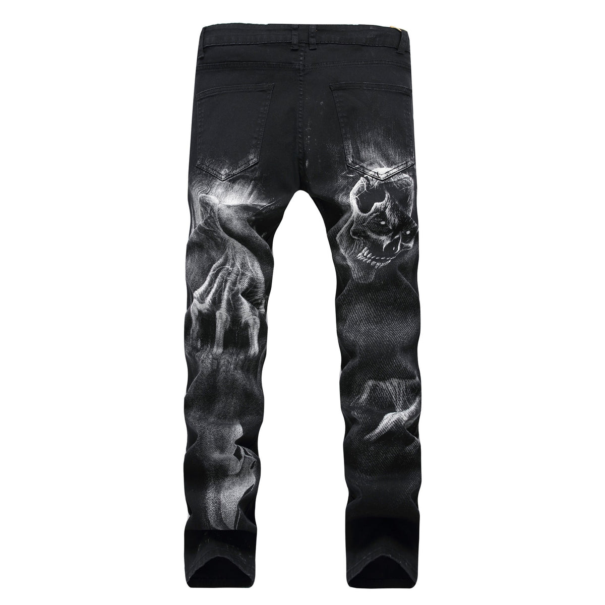 Wolf Printed Jeans Denim Pants