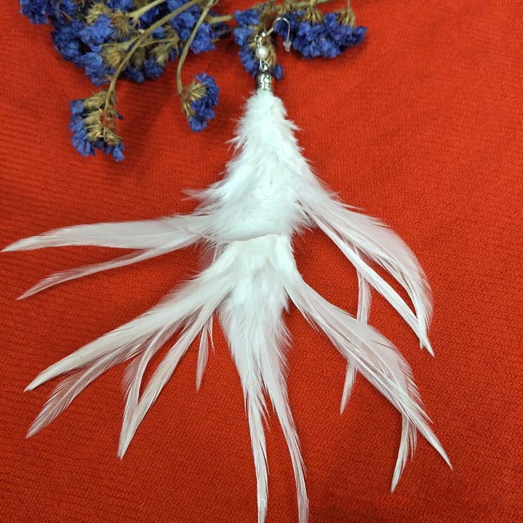 White Feather Fashion Earrings