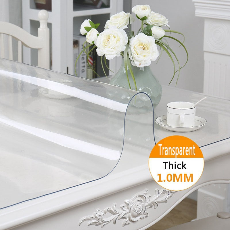 Furniture  Thin Glass Table Mat Cover Protection