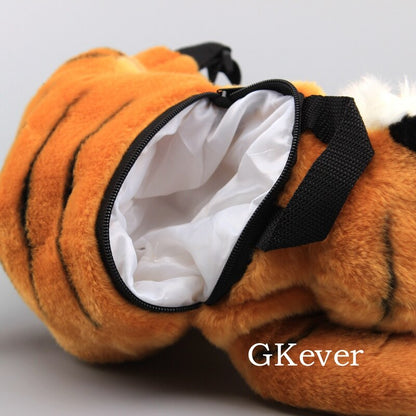 Lovely Tiger Plush Backpack White Color Tiger Stuffed Animals Soft Stuffed Toy Dolls 34 cm