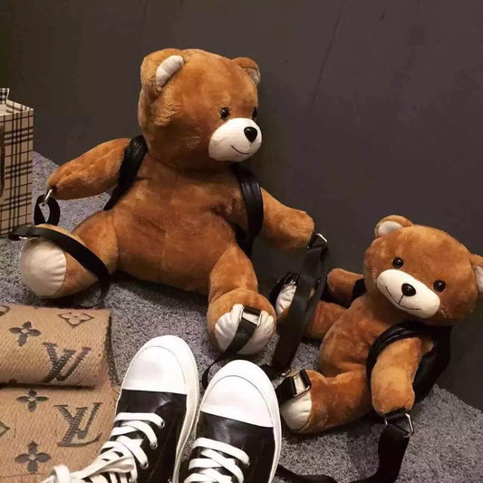 Teddy Bear Leather Backpack