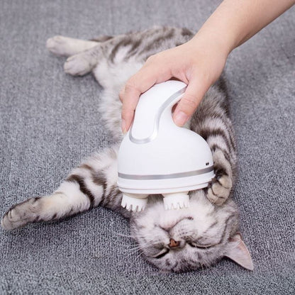 Electric Cat Head Massager Dog Pet Massage Machine Vibrating Scalp Charging Kneading Health Care Cat Comb Supplies Accessories