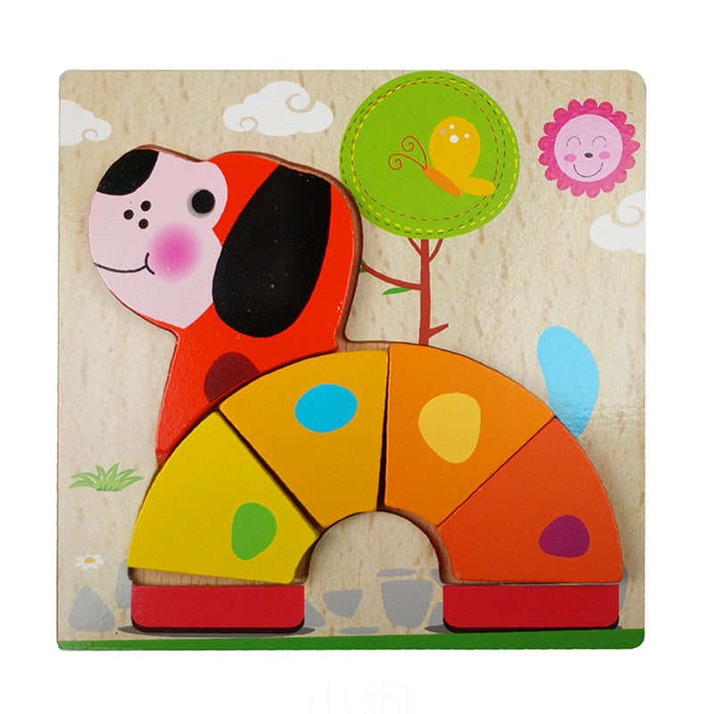 Montessori-leerpuzzel van hout – Kleurenplezier (1+1 Gratis)