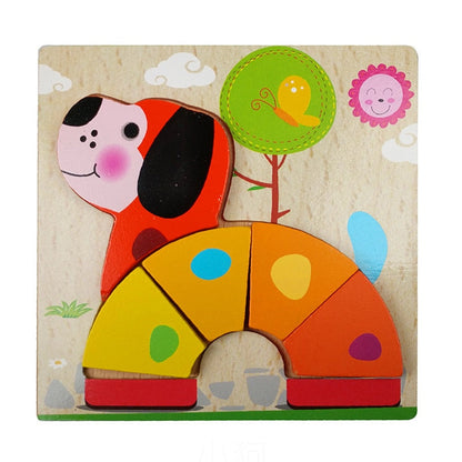 Montessori-leerpuzzel van hout – Kleurenplezier (1+1 Gratis)