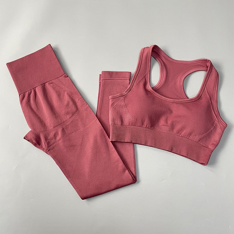 Women Fitness Set Workout Sportswear  Crop Top, Leggings , Sports Suit