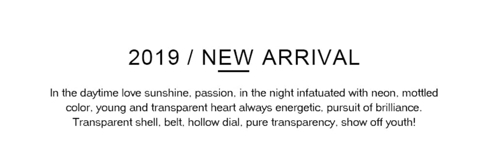 Branded Transparent Fashion Casual Quartz  Wrist Watch