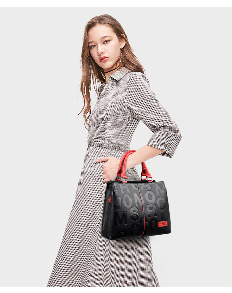 Ladies Quality Leather Letter Shoulder Bags