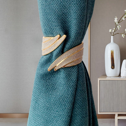 European light luxury curtain strap with metal inlaid diamond buckle