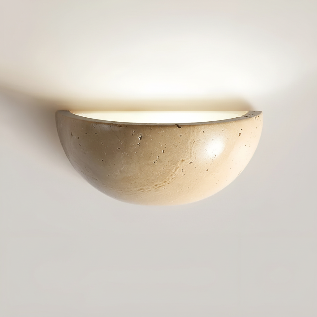 Halfronde stenen wandlamp - WabiShine