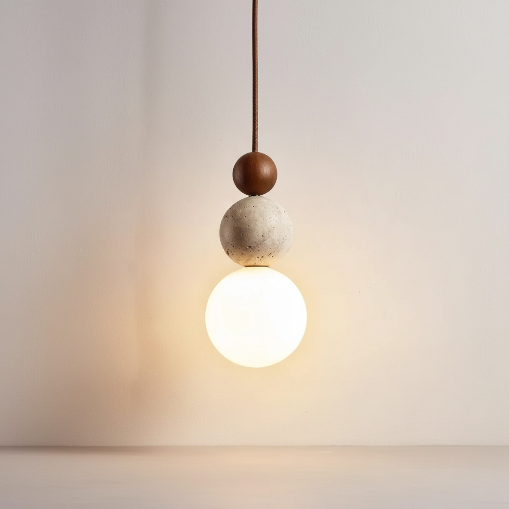 Hanglamp Travertijn Hout - WoodSphere