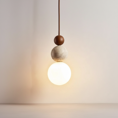 Hanglamp Travertijn Hout - WoodSphere