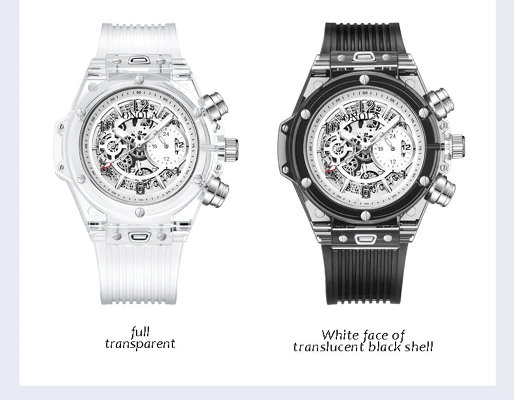 Branded Transparent Fashion Casual Quartz  Wrist Watch