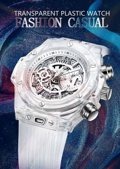 Branded Transparent Fashion Casual Quartz  Wrist Watch