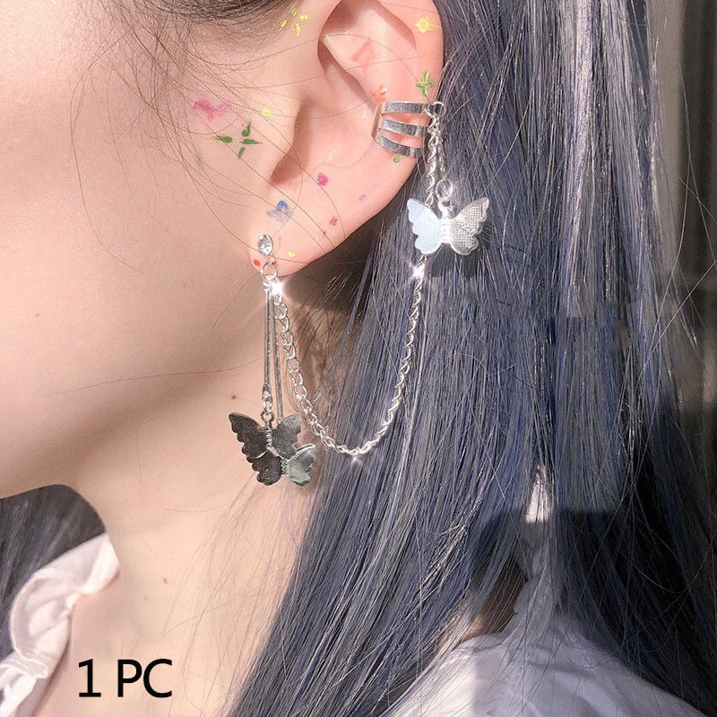 Sparkling Earings Butterfly Clips