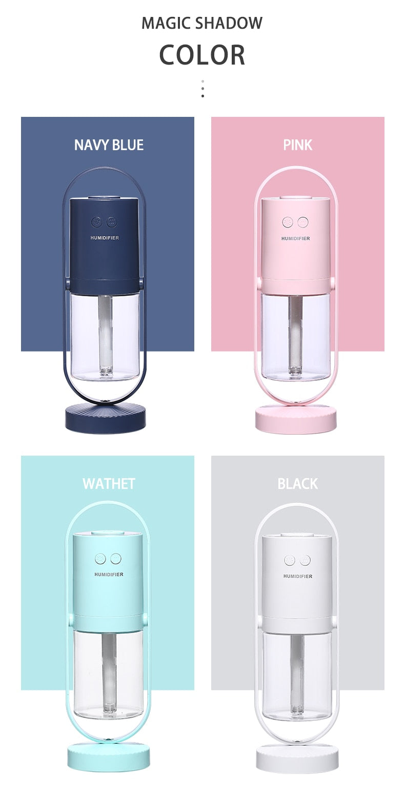 Mini Portable Wireless Usb Charging Humidifier Mute Projection Lamp 360 Rotating Aromatherapy Diffuser For Home Bedroom