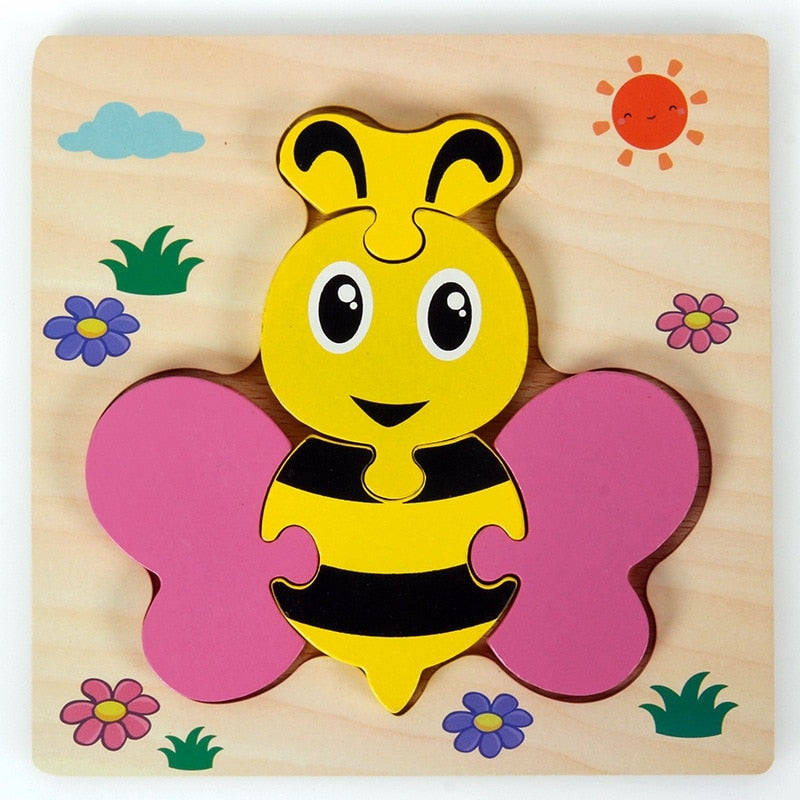 Montessori-leerpuzzel van hout – Kleurenplezier (1+1 Gratis)