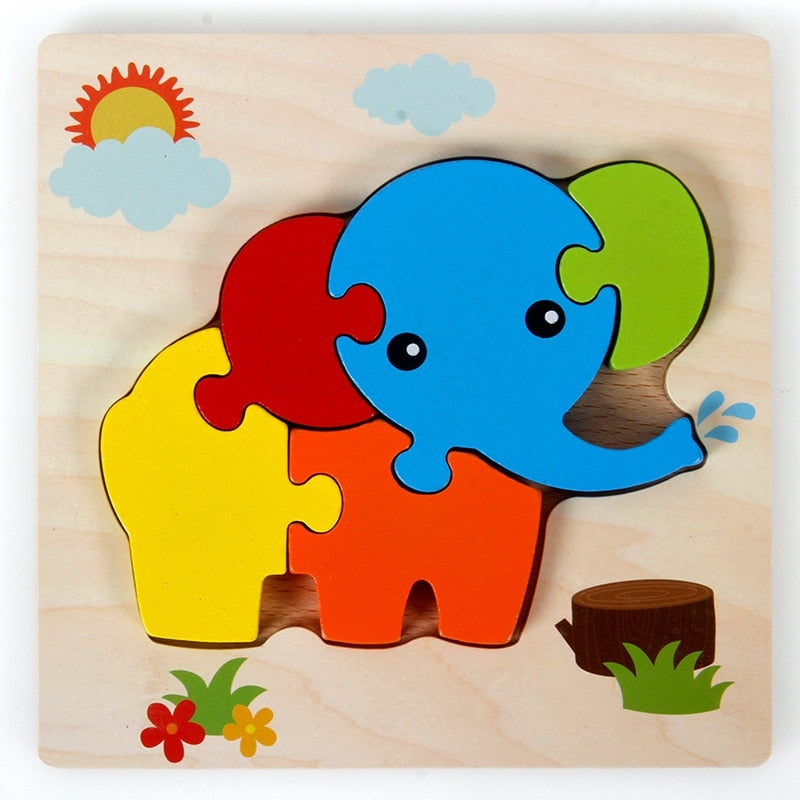 Montessori-leerpuzzel van hout – Kleurenplezier (1+1 Gratis)