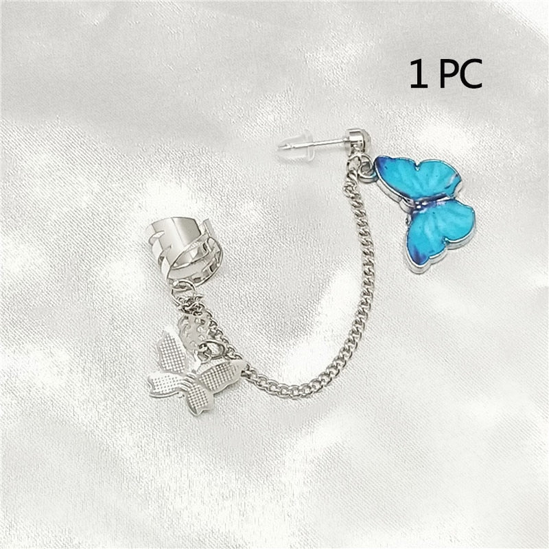 Sparkling Earings Butterfly Clips