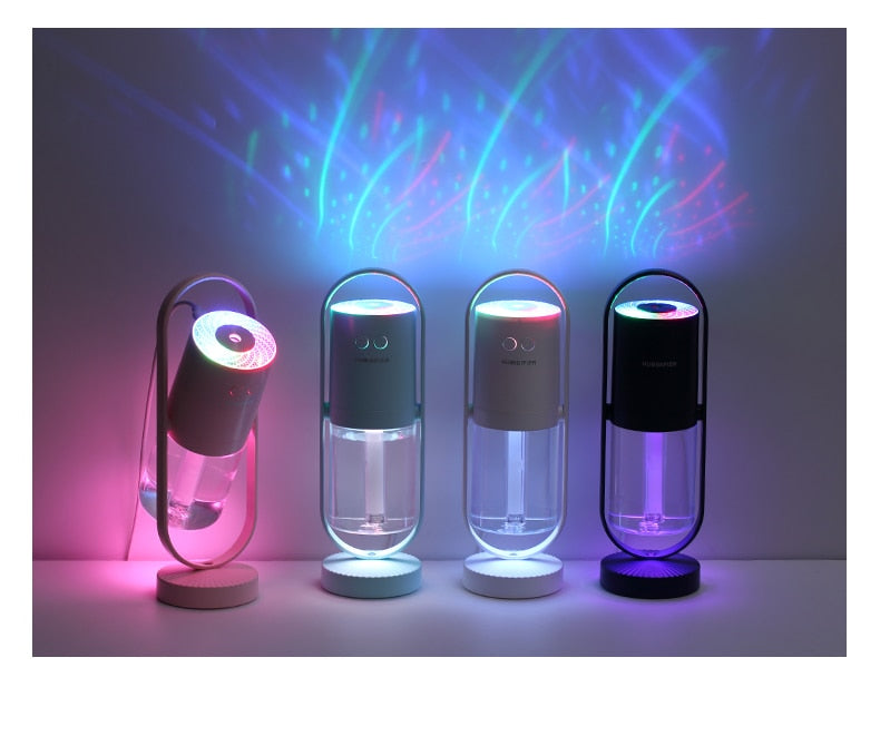 Mini Portable Wireless Usb Charging Humidifier Mute Projection Lamp 360 Rotating Aromatherapy Diffuser For Home Bedroom