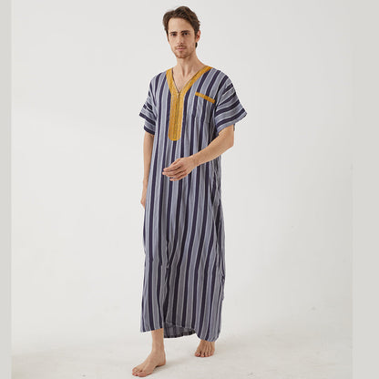New Trendy Embroidery Jubba Thobe  For Men Kaftan Abaya