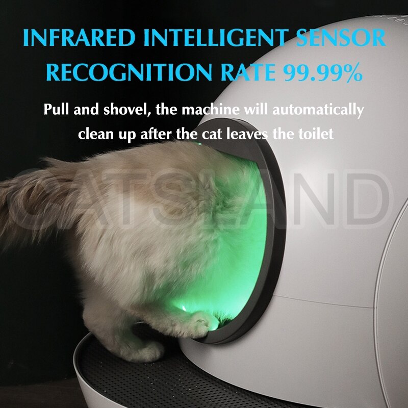Automatic Self Cleaning Cat Sandbox Toilet Tray APP Remote Control Wi-Fi Supported Smart Cat Litter Box