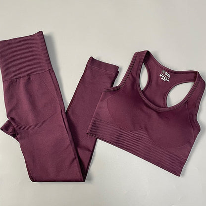 Women Fitness Set Workout Sportswear  Crop Top, Leggings , Sports Suit