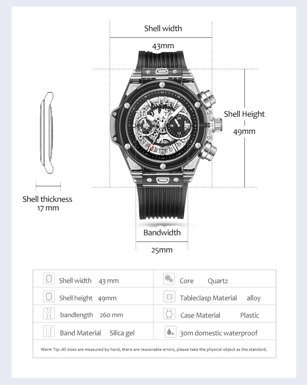Branded Transparent Fashion Casual Quartz  Wrist Watch