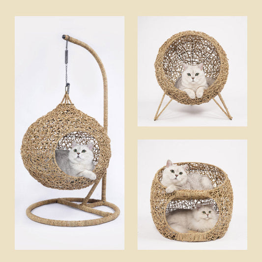 Swinging Hammock Chair Swing Egg /woven Rattan Pet Cat Hanging Bed