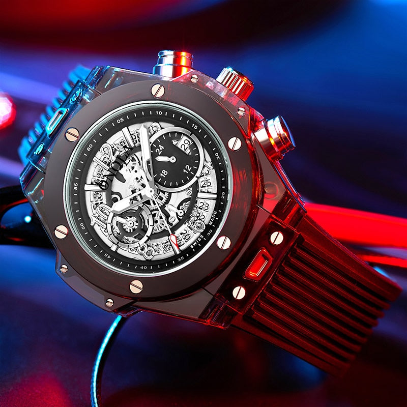 Branded Transparent Fashion Casual Quartz  Wrist Watch