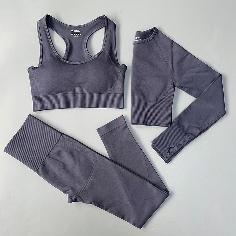 Women Fitness Set Workout Sportswear  Crop Top, Leggings , Sports Suit