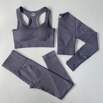 Women Fitness Set Workout Sportswear  Crop Top, Leggings , Sports Suit