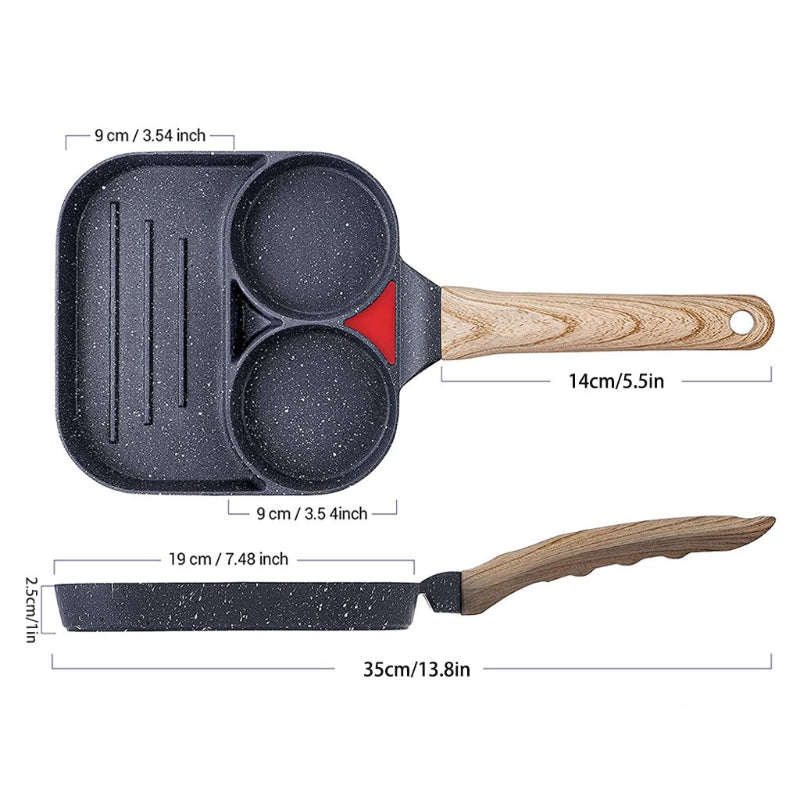 Non-stick Multi-section Frying Pans All-in-one Breakfast Pan Frying Pans and Griddle Pan for Home Kitchens