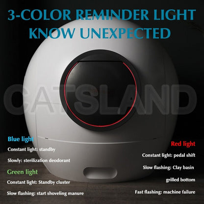 Automatic Self Cleaning Cat Sandbox Toilet Tray APP Remote Control Wi-Fi Supported Smart Cat Litter Box