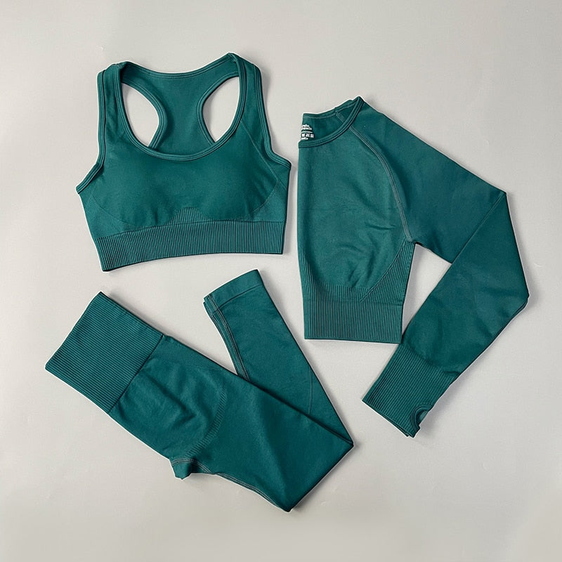 Women Fitness Set Workout Sportswear  Crop Top, Leggings , Sports Suit