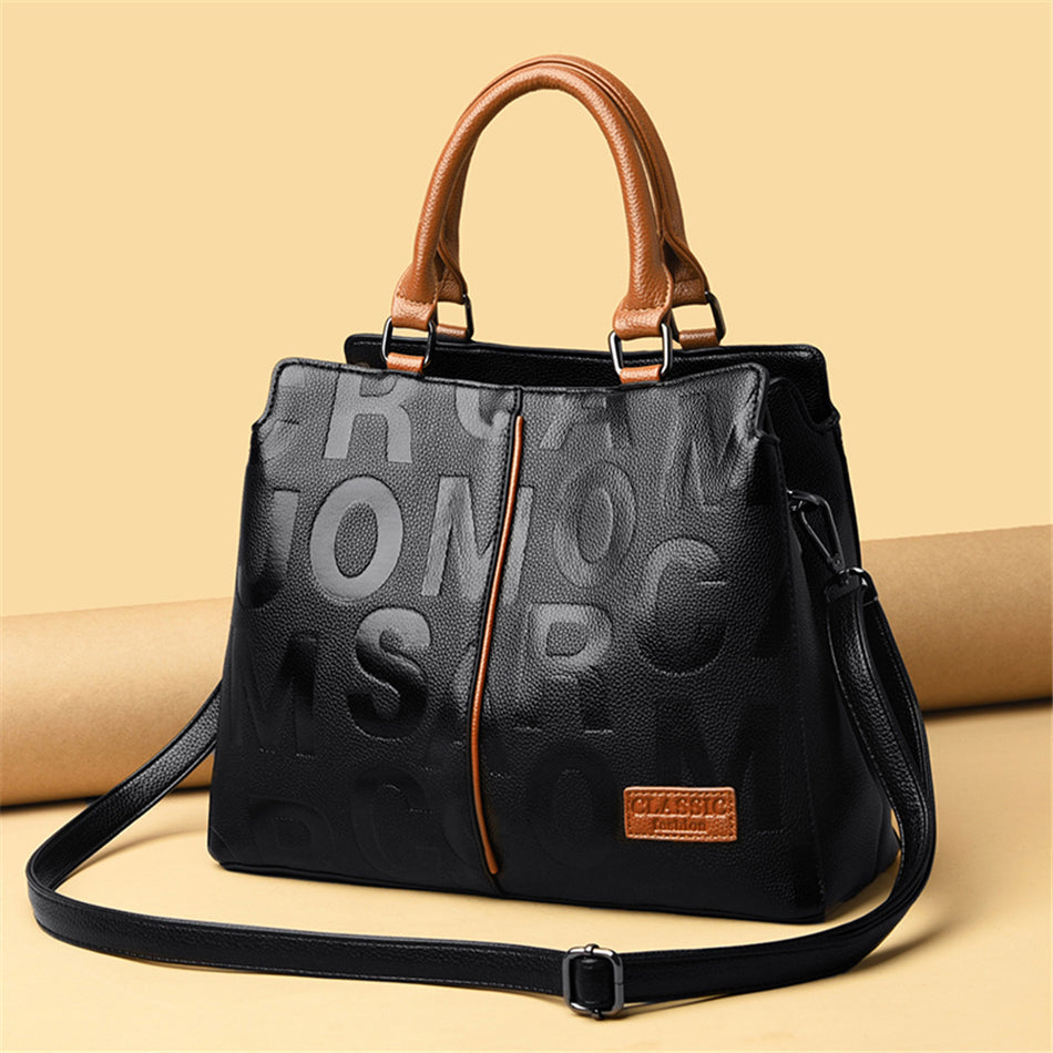 Ladies Quality Leather Letter Shoulder Bags