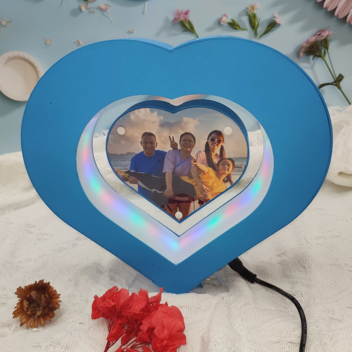 Heart shape magnetic floating photo frame, high tech levitating picture photo frame gifts