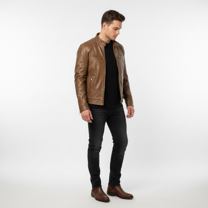 Heren Leren Jas Slank Model - Spencer