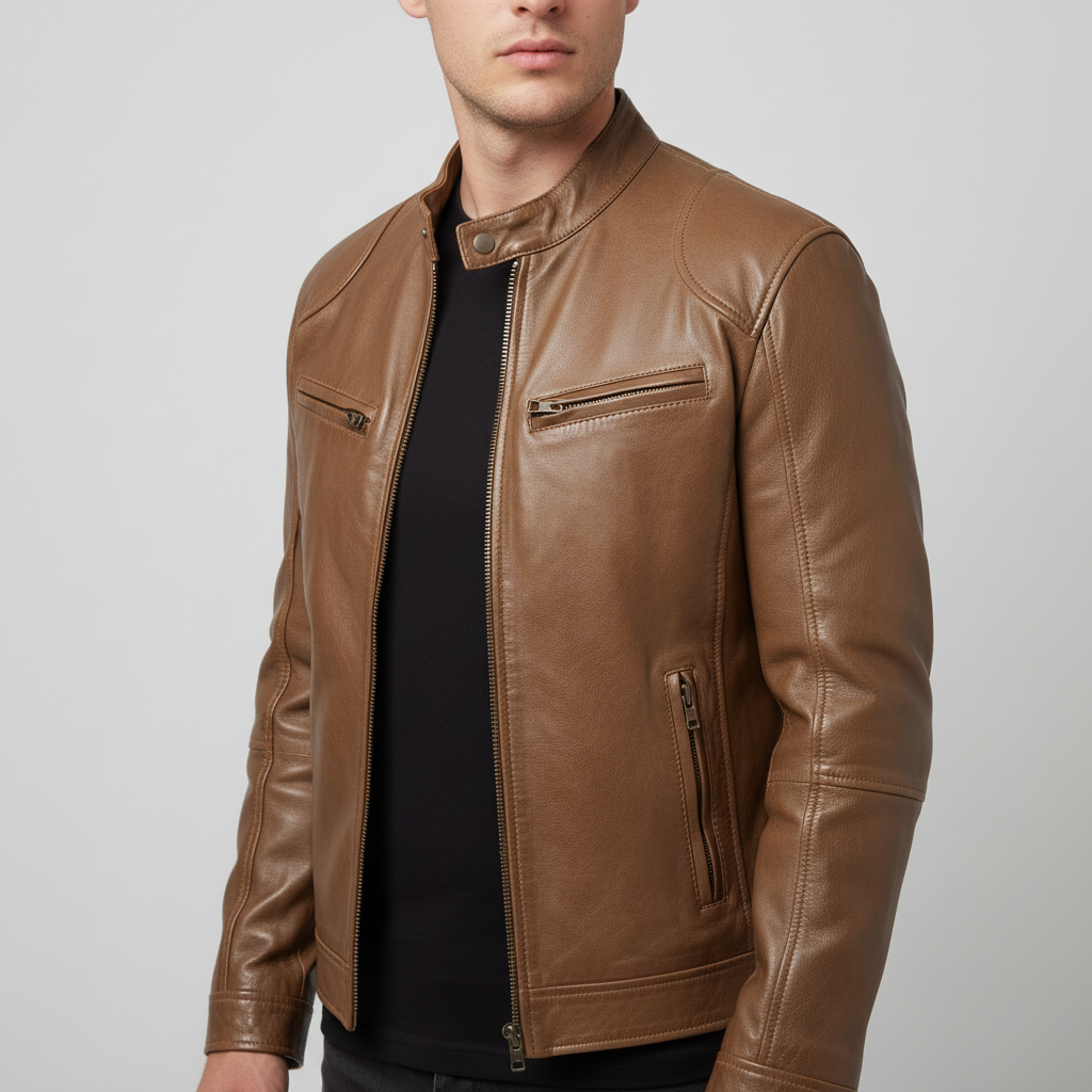 Heren Leren Jas Slank Model - Spencer