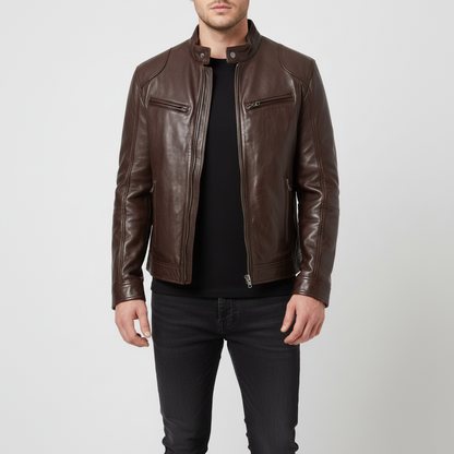 Heren Leren Jas Slank Model - Spencer