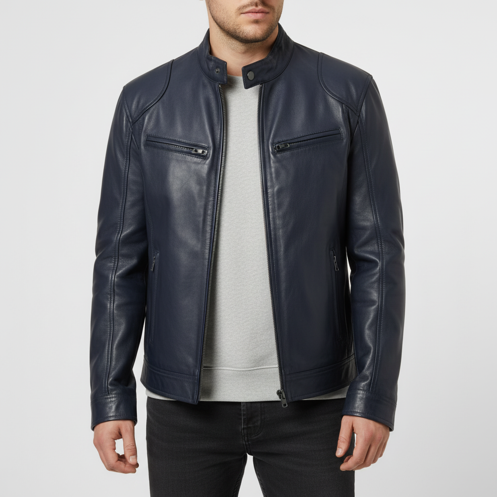 Heren Leren Jas Slank Model - Spencer
