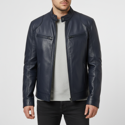 Heren Leren Jas Slank Model - Spencer