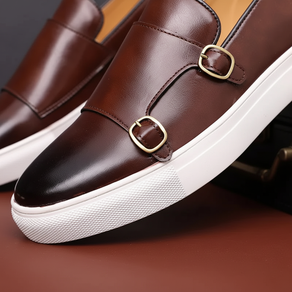 Herenleder schoen met gespen - Glenn