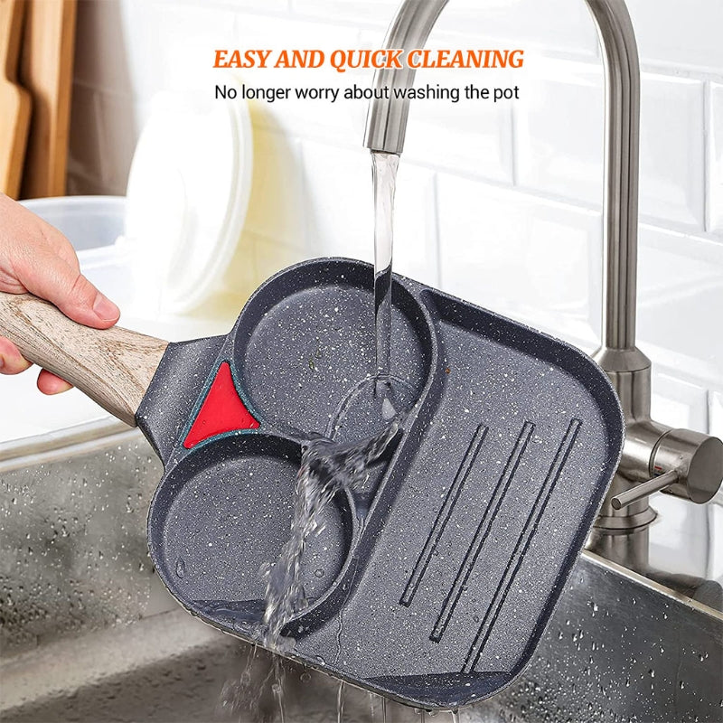 Non-stick Multi-section Frying Pans All-in-one Breakfast Pan Frying Pans and Griddle Pan for Home Kitchens