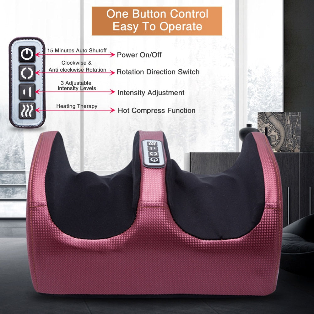 Foot Massage Machine Electric Shiatsu Foot Massager Heating Therapy Foot Massage Roller for Relief Leg Fatigue Women Men Gift